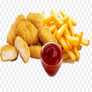 4 nuggets de pollo + patatas