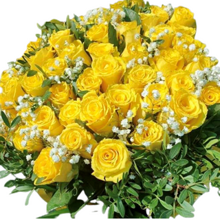 Buchet Special 51 trandafiri galbeni