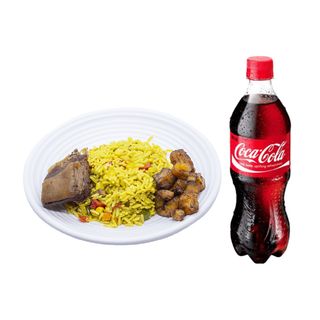 Fried rice with beef & Coke