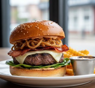 Hamburguesa Con Queso Y Cebolla