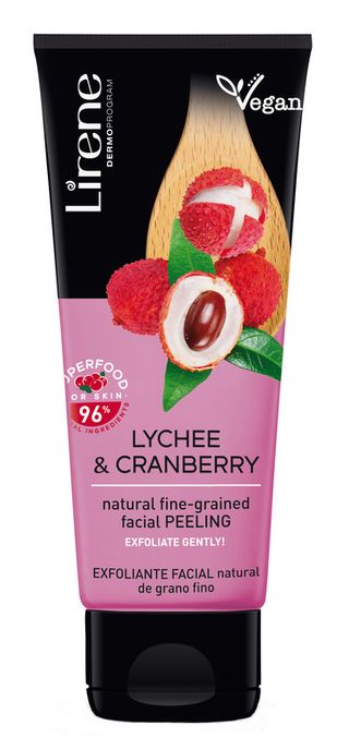 Peeling facial Lirene, cu extract de litchii si merisoare,75ml