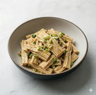 Pelle di tofu condito al'olio di porro
