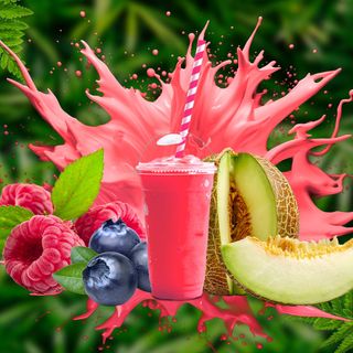 Zumo de arándano, melón y frambuesa