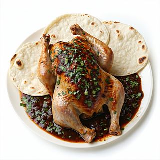 Pollo Al Mole Poblano Con Tortillas