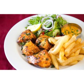 Tandoori Fish Tikka With Chips (6 Pieces)