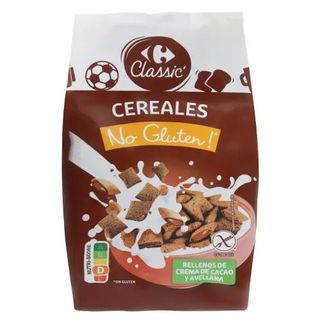 Cereales Rellenos de Cacao y Avellanas Carrefour 400 Gr.