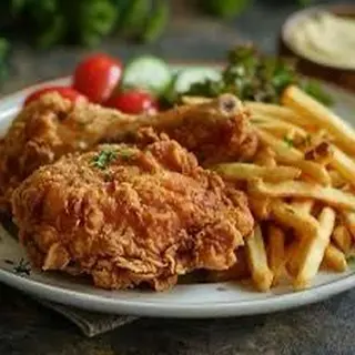 Chips with ¼ Fried Chicken (grade)