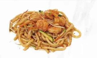 123 spaghetti udon saltati con gamberi e verdure
