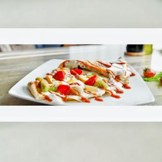 Mascarpone , fructe, caramel