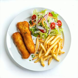 Plato Combinado De Pescado Empanado