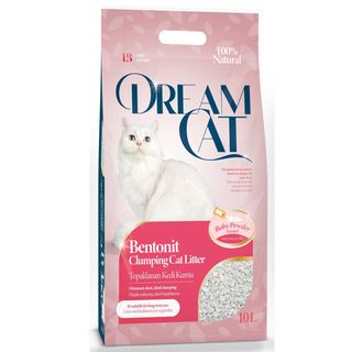 DREAM CAT Baby Powder, grudajući mineralni pijesak za mačke, mirisni, 10l (KOD LDDC-1002)