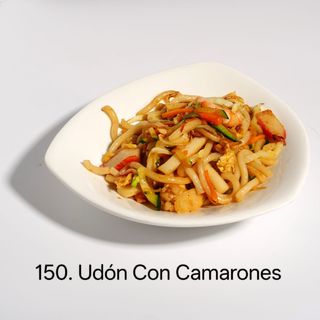 Udón con gambas