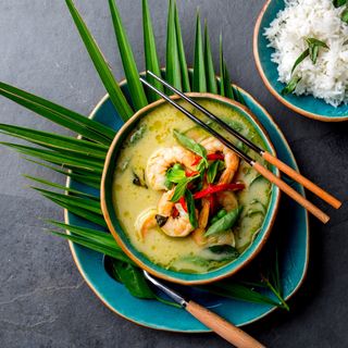 Green Curry w/ Prawns & Jasmine Rice