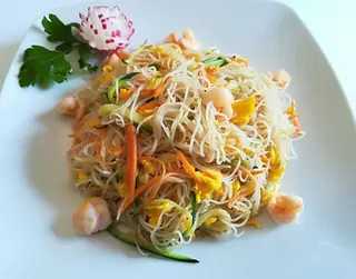 Spaghetti di Riso con Gamberetti