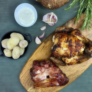 Menú familiar de pollo al carbón