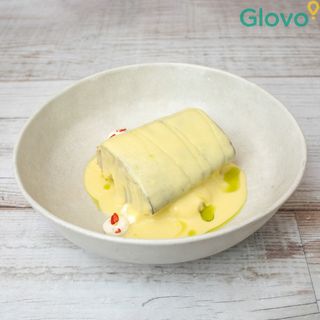 Pavias sobre crema de bogavante