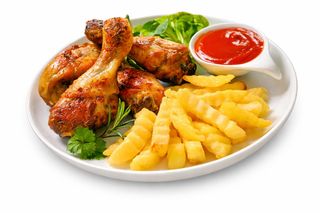 ½ Poulet Frit & Frites & Ketchup