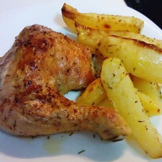 Muslo de pollo asado al limón