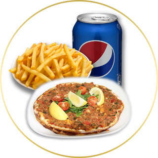 41. Menú Lahmacun carne + patatas + bebida