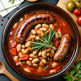 Carnaciori cu iahnie de fasole si muraturi