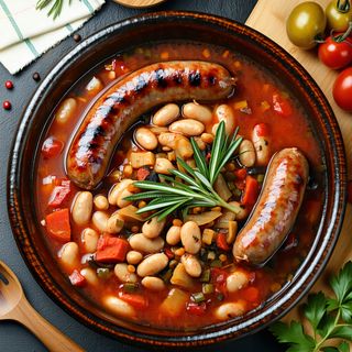 Carnaciori cu iahnie de fasole si muraturi