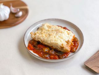 Bacalao con sanfaina (para 1 persona)