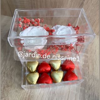 Rose éternelle blanche  avec chocolat B