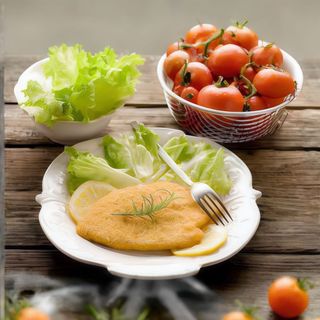 N°8 Pechuga De Pollo Empanada, Extra De Ensalada Y Pan