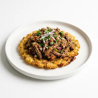 Patacón Con Carne (1 Ud.)