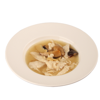 87. Pollo con funghi e bambù