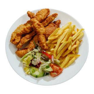 Pui Shanghai, Cartofi Prăjiți și Salată