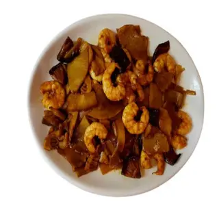 Langostinos Con Bambú Y Setas Chinas