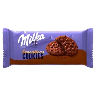 Milka Sensations Cookies ciasteczka z czekoladowym nadzieniem i kawałkami mlecznej czekolady - 156 g
