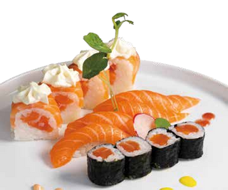 216 Sushi salmone misto