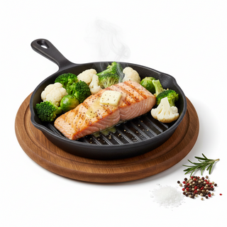 Salmone alla grilia con tre tipi di cavoli