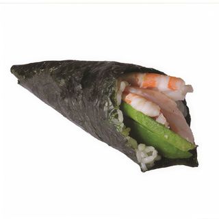 Temaki de aguacate con gambas