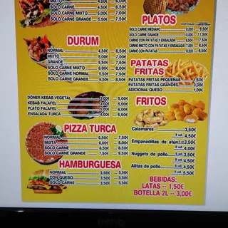 Menú Kebab Doble