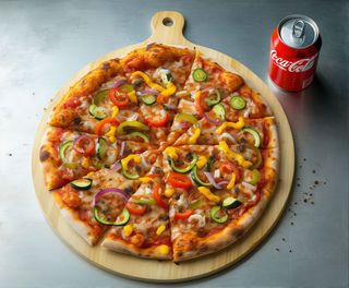 Menú pizza vegetariana (33 cm.)