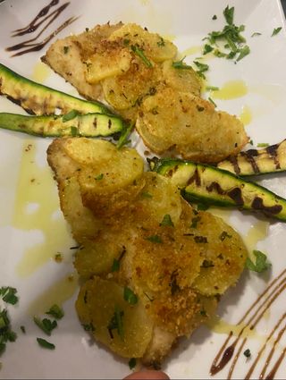 Branzino in crosta di patate