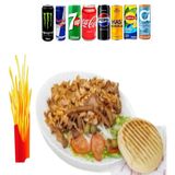 Menu Plato Super Doble Carne +Patatas +Bebidas +Pan