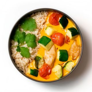 Bocados Heura Satay Con Cherry Y Arroz Integral