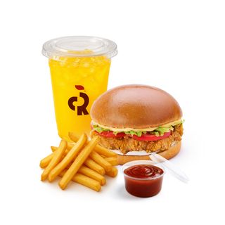 ЧИКЕН БУРГЕР КОМБО+