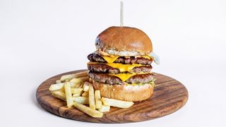 Triple egg burger
