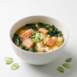 Miso shiru z łososiem