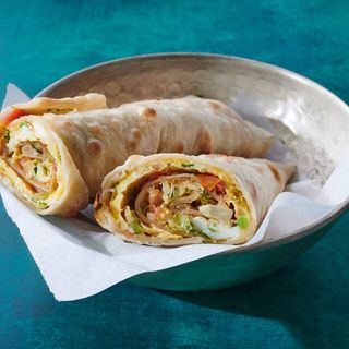 Omelette wrapped in chapati