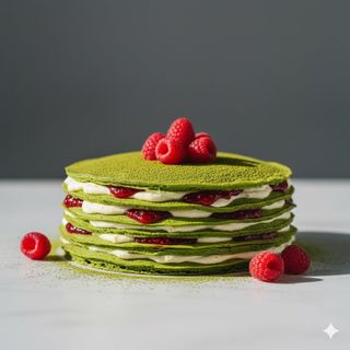 Millecrepe matcha e lampone