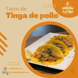 Tacos De Tinga De Pollo (4 Uds.)