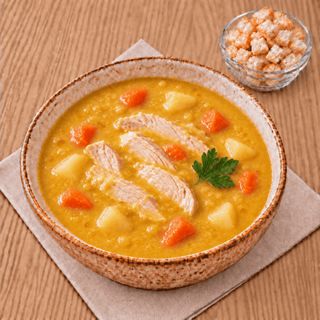 Суп гороховий з курячим філе (350/15г)