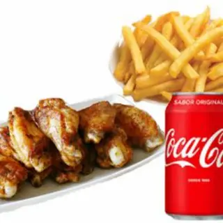Menú alitas de pollo (6 uds.)