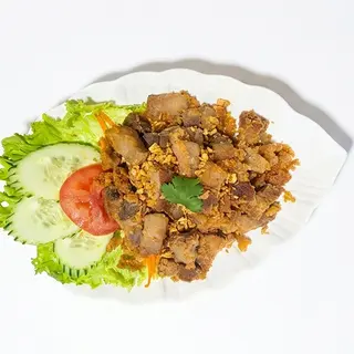 ხრაშუნა ღორის მუცელი ნიორით / Crispy pork belly with garlic